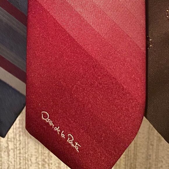 Lot of 5 Luxury Men’s Neck Ties- Christian Dior, Oscar dela Renta, Mulberry - Picture 5 of 11